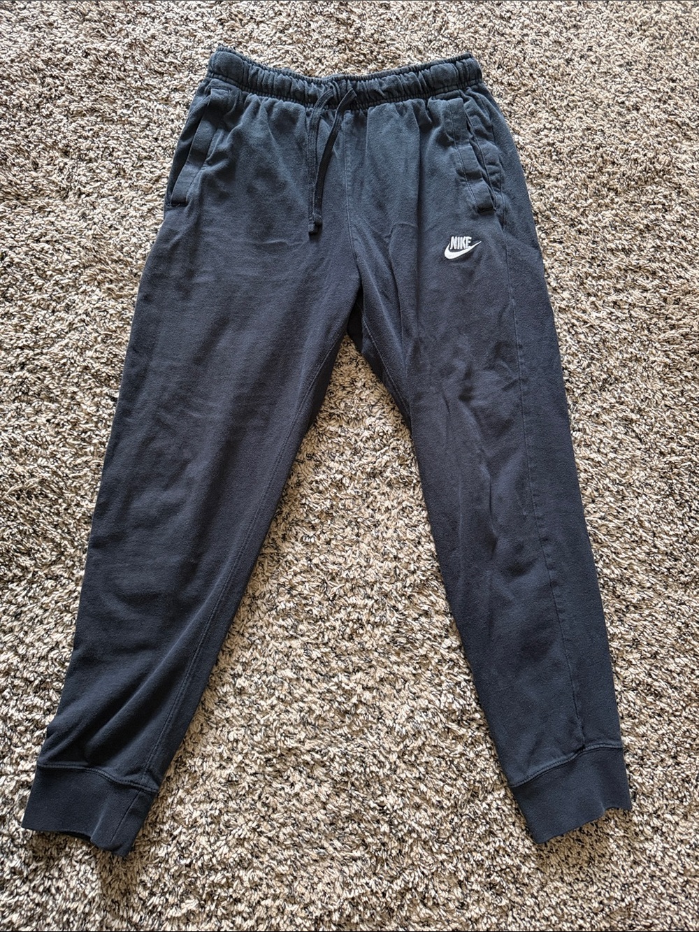 Nike Women’s Black Jogger Sweatpants with White Swoosh
